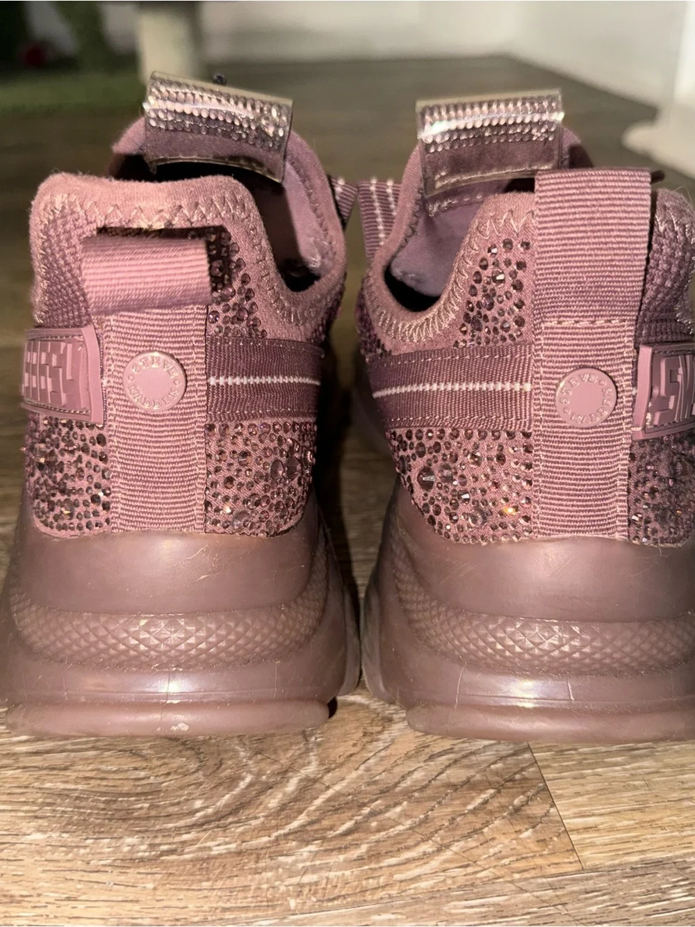 Steve Madden Women's Chunky Knit Sneakers in Mauve - Picture 2 of 7